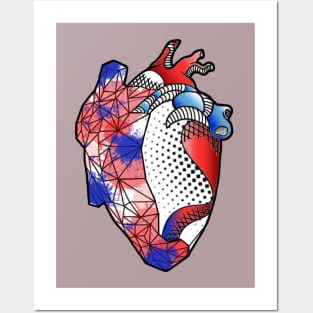 Geometric heart Posters and Art